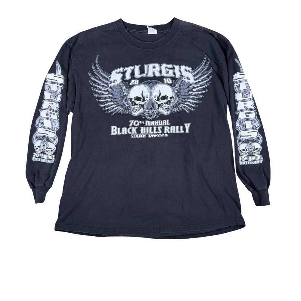 2010 Sturgis Black Hills Rally 70th Anniversary Skull Long Sleeve Shirt